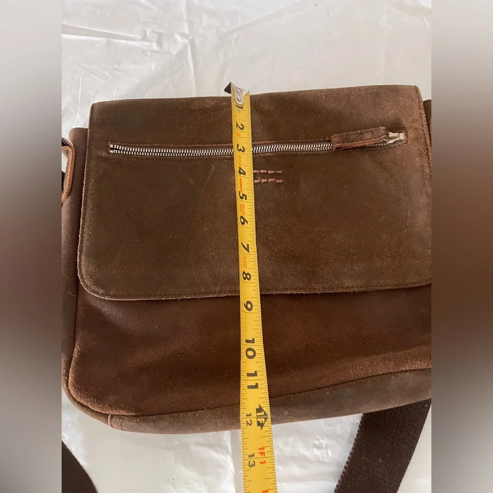Leonhard Heyden Suede Brown Leather Messenger Bag